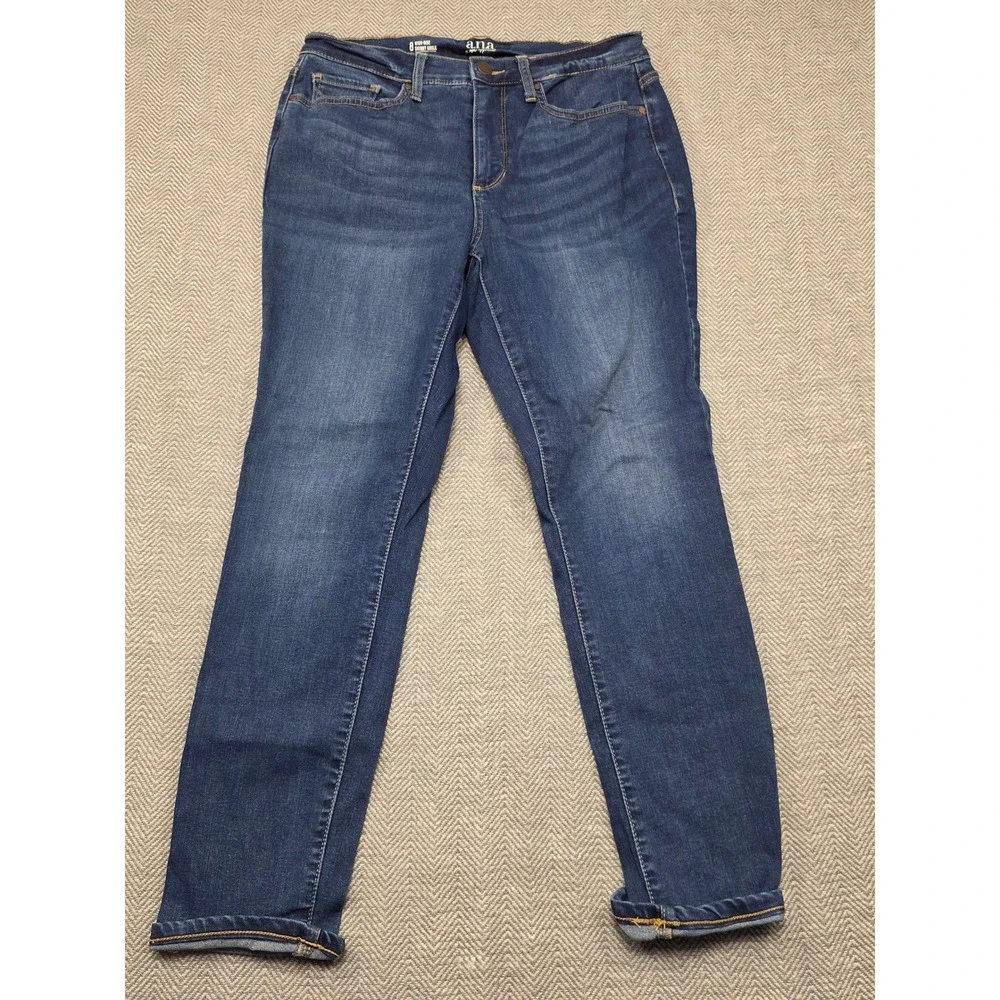 ana A New‎ Approach Womens High Rise Skinny Ankle Jeans Dark Wash Size 8